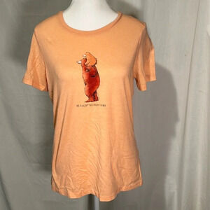 women's light orange Life Is Good classic fit cool T size medium with bears